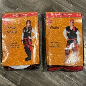 Adult set of Pirates Costumes. One size fits most. NWT